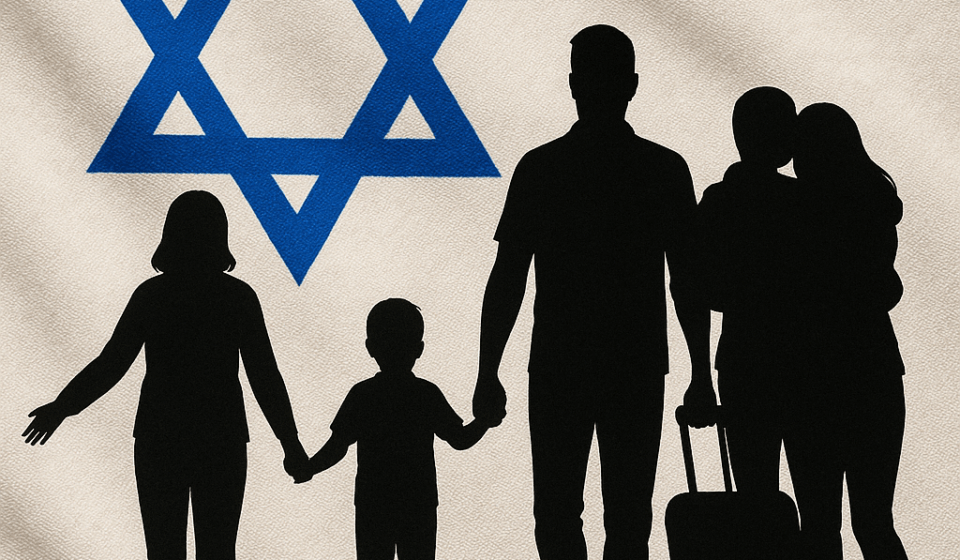תמונת ai של דגל ישראל שהחטופים הישראליים חוזרים הביתה