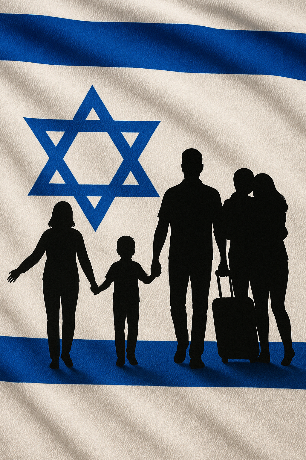 תמונת ai של דגל ישראל שהחטופים הישראליים חוזרים הביתה